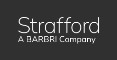 White text on a dark gray background reads Strafford with smaller text below stating A BARBRI Company.